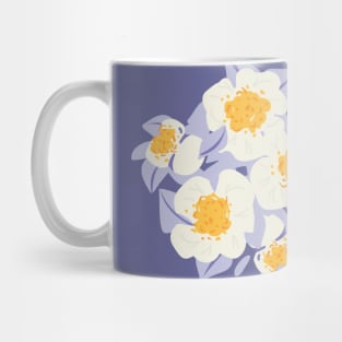 Chunky Pop Corn flowers and tiny petals on soft lavender lilac background Mug